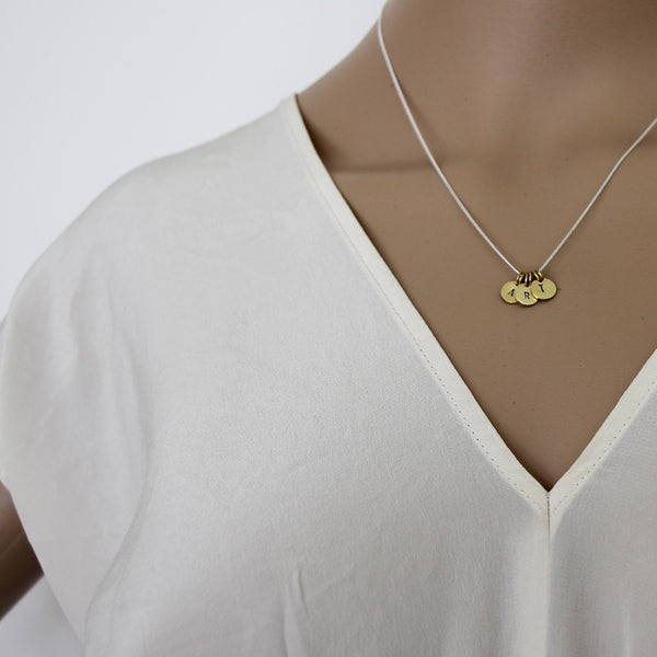 Initial Necklace - Silver and Gold