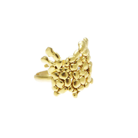 Flat Confetti Ring Gold