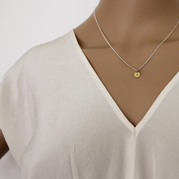 Initial Necklace - Silver and Gold