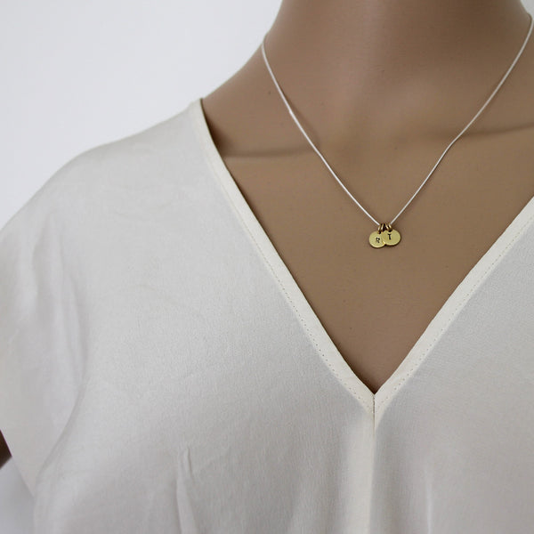 Initial Necklace - Silver and Gold