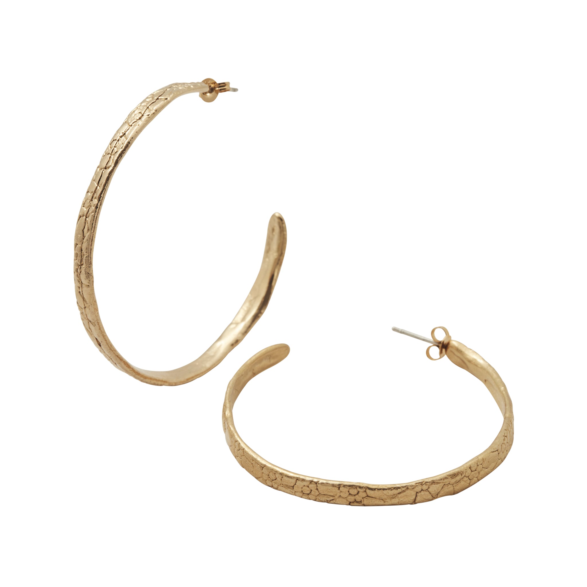 Floral Hoop Earring Gold