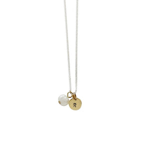 Balance + Energy (Pearl) Initial Necklace - Silver/Gold