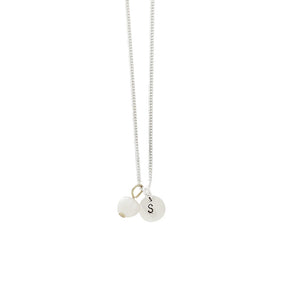 Balance + Energy (Pearl) Initial Necklace - Silver