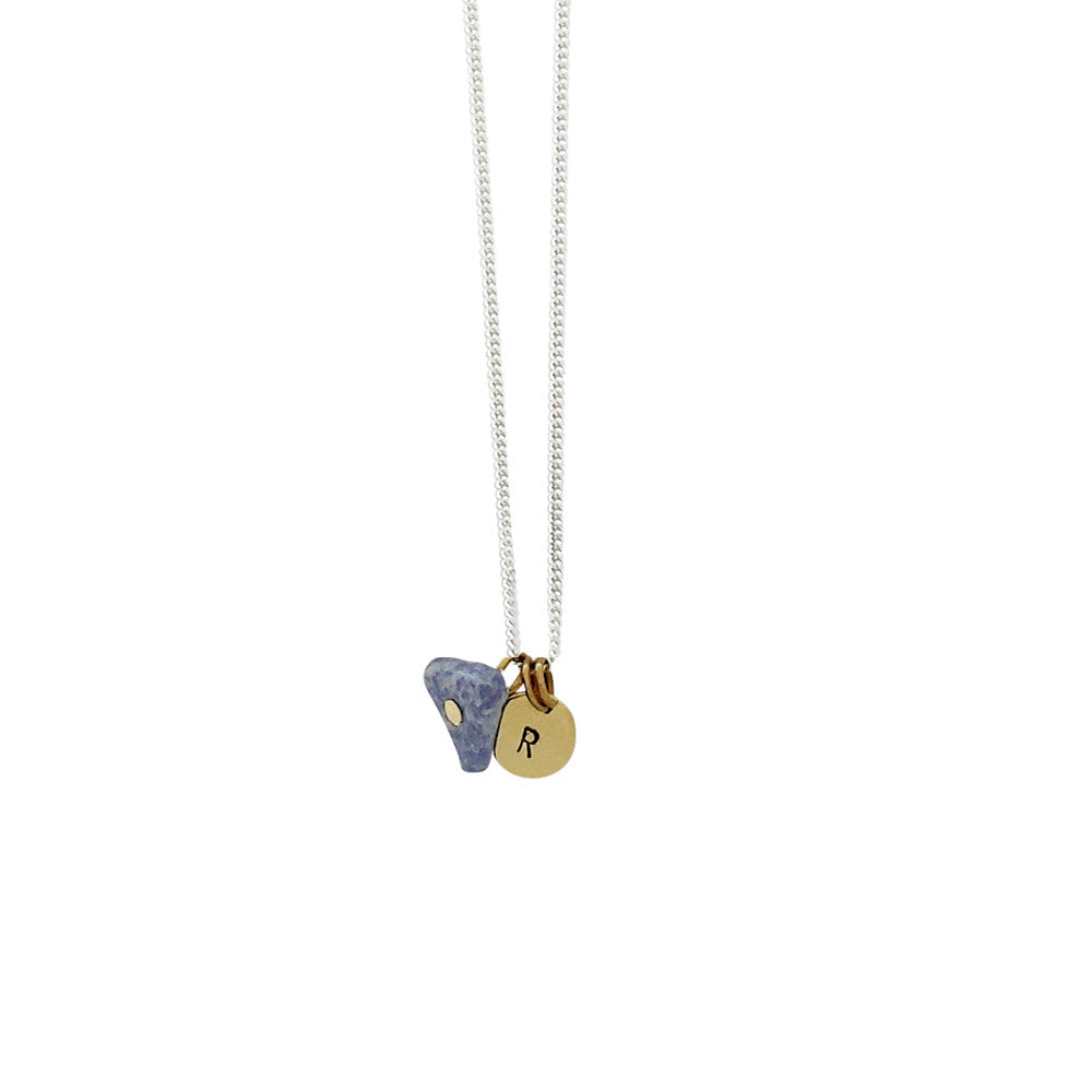 Friendship (Lapis Lazuli) Initial Necklace - Silver/Gold