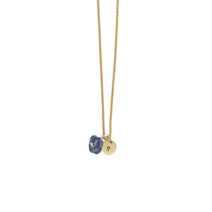 Friendship (Lapis Lazuli) Initial Necklace - Gold