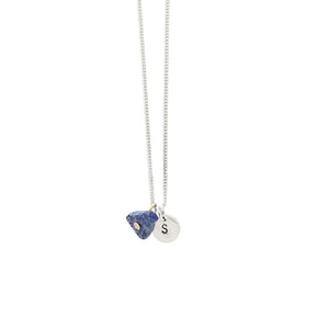 Friendship (Lapis Lazuli) Initial Necklace - Silver
